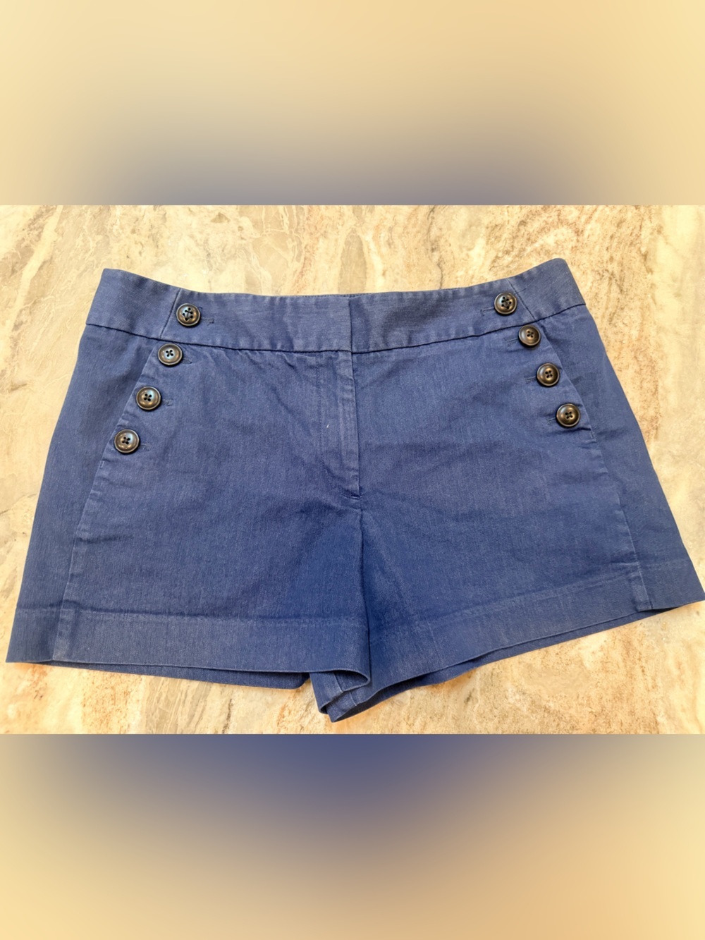 LOFT Riviera Navy Sailor Button Shorts Size 12